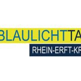 Schriftzug mit Blaulicht