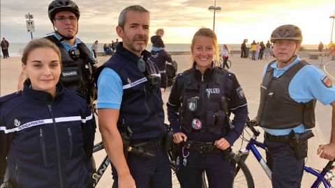 Foot and bicycle patrol to the final fireworks display